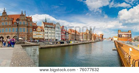 Cityscape On The Vistula River In Gdansk, Poland.