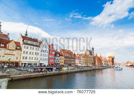 Cityscape On The Vistula River In Gdansk, Poland.