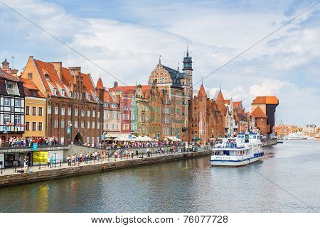 Cityscape On The Vistula River In Gdansk, Poland.