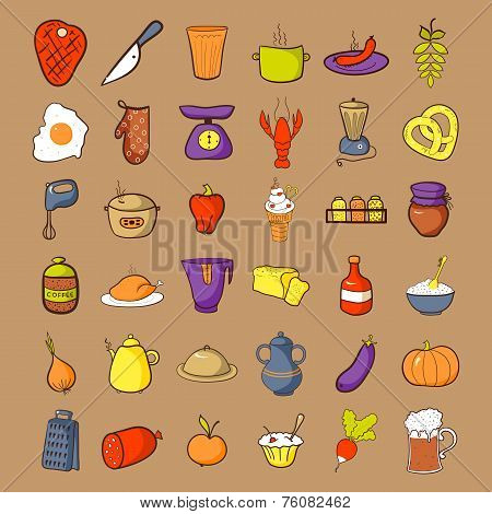 Food icons set