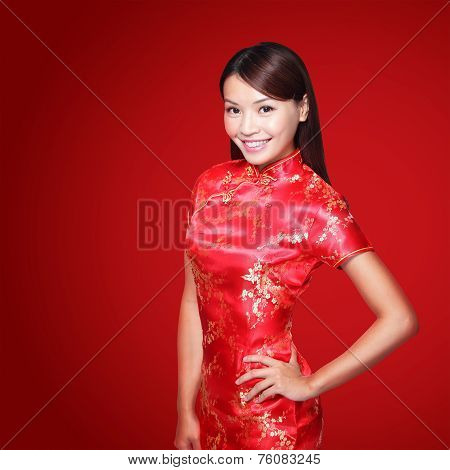 Happy Chinese New Year with red cloth