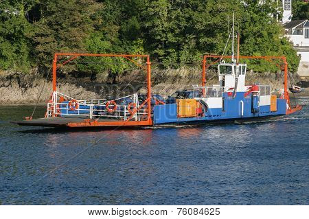 Bodinnick To Fowey Car Ferry Crossing The River Fowey.  This C