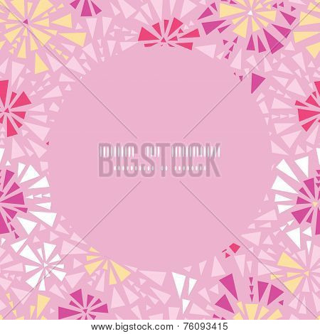 Vector pink abstract triangles frame seamless pattern background