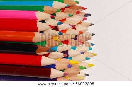 A Display Of Colored Pencils