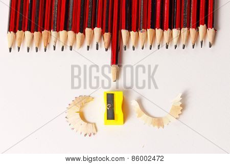 A Display Of A Group Of Pencils