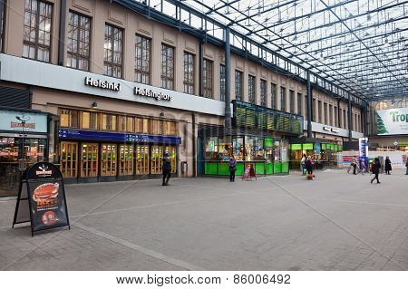 Helsinki, Finland - January 07:railway Station Of The City Of Helsinki,