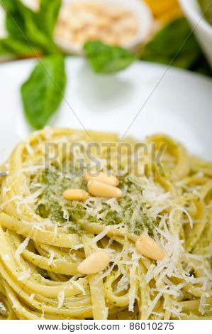 Italian Traditional Basil Pesto Pasta Ingredients