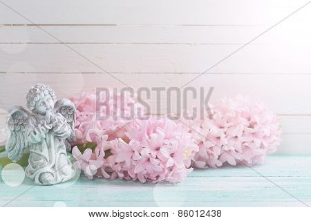Postcard With Fresh Flowers Hyacynths