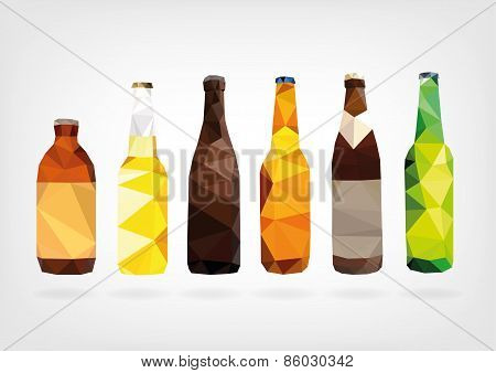 Low Poly Beer Bottles