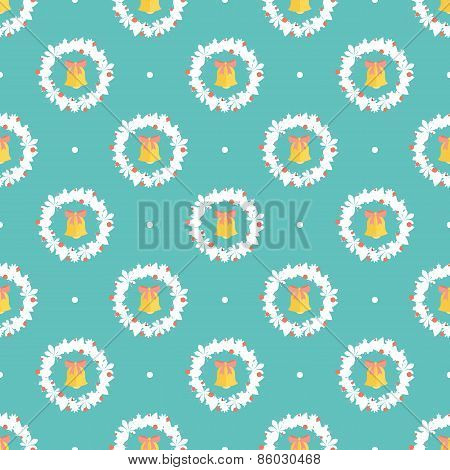 wreath of leaves and bell pattern