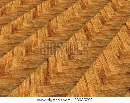 New oak parquet of brown color