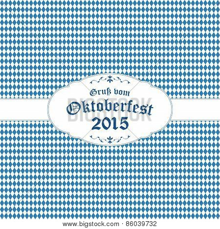 Oktoberfest Background With Blue-white Checkered Pattern