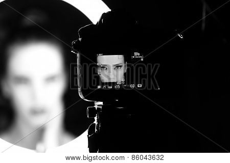 Portrait Of A Beautiful Woman In The Studio, Backstage