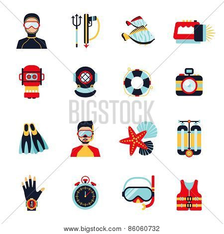 Diving Icons Set