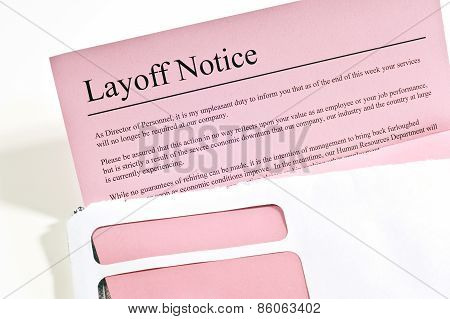 Layoff Notice or 'Pink Slip'