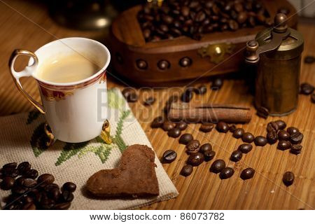 Coffe & heart cookies