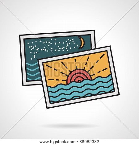 Flat style vector icon for vacations memories