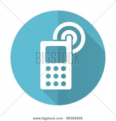 phone blue flat icon mobile phone sign 