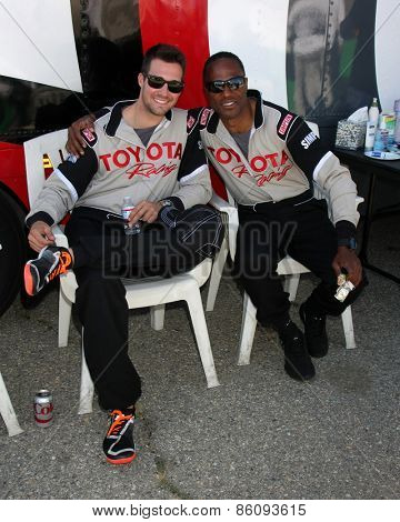 LOS ANGELES - FEB 21:  James Maslow, Willie Gault at the Grand Prix of Long Beach Pro/Celebrity Race Training at the Willow Springs International Raceway on March 21, 2015 in Rosamond, CA