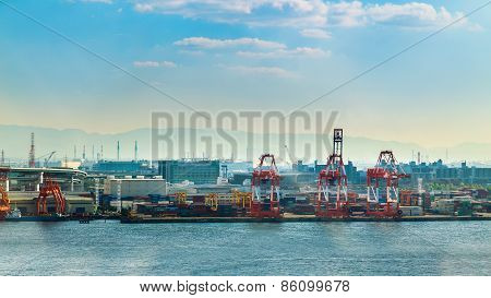 Osaka Bay - an Industrial District in Osaka City, Japan
