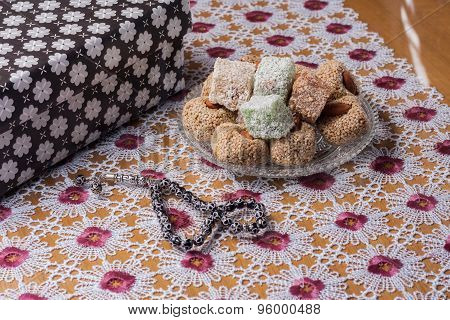 Arrangement Of Fig And Turkish Delight