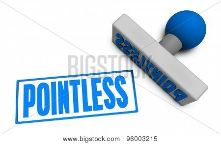 Pointless Stamp or Chop on Paper Concept in 3d
