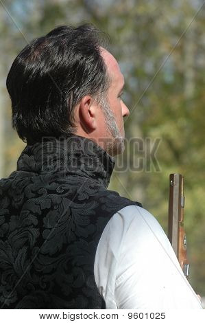 Krigen i 1812 Reenactor forbereder Duel