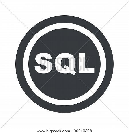 Round black SQL sign
