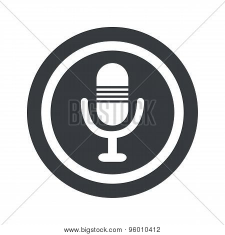 Round black microphone sign
