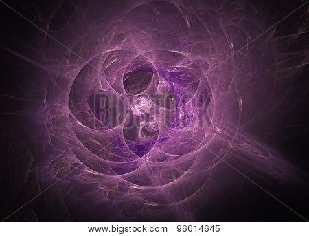 Abstract Fractal Background On The Black