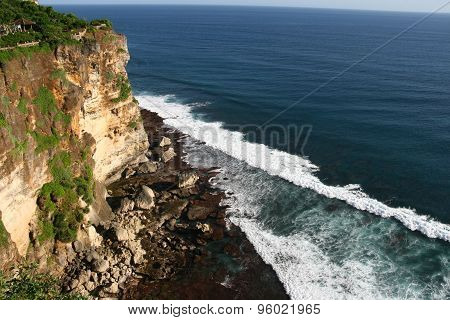 Cliffs near Uluwatu Temple on Bali, Indonesia