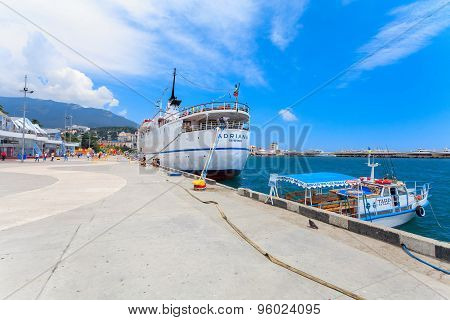 Yalta, Ukraine - May 17: Ship Adriana In Port Of Yalta, Ukraine