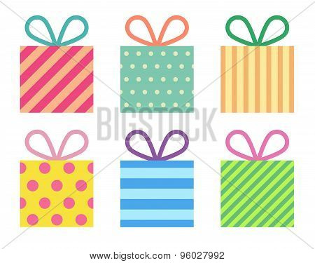 Flat Colorful Gift Boxes