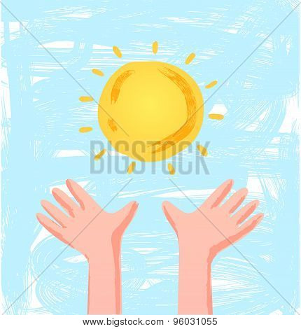 Hands up and sun