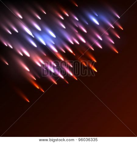 Futuristic Rain Of Red And Blue Fire Comet