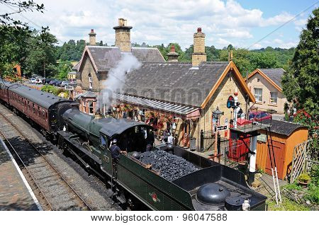 Steam train at Arley Station.