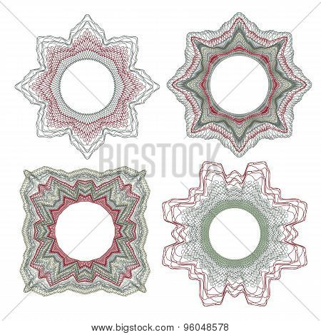 Guilloche elements for design certificate and diploma