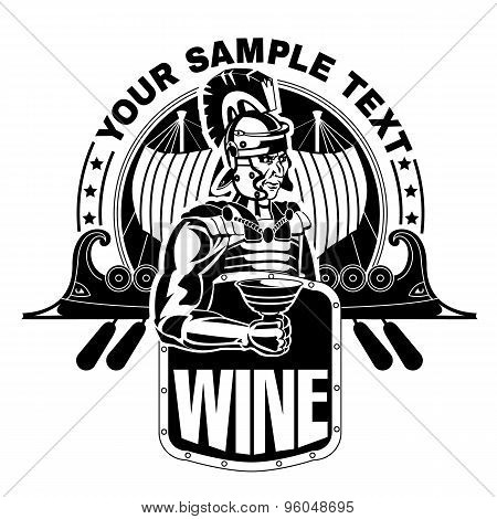 Roman legionary with a cup of wine