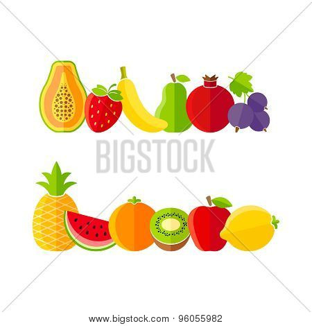 Organic Farm Fruits Illustration