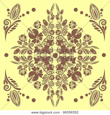 seamless pattern with vintage floral ornament
