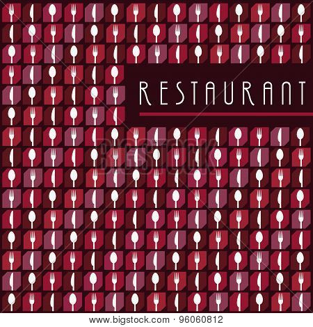 Menu Restaurant Background Red Vector Icon Set