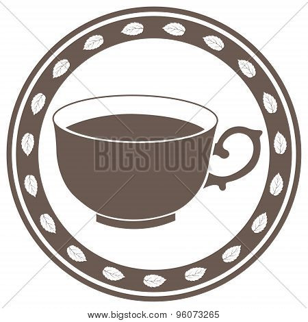 Vintage cup of tea label.