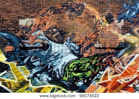 Street art Montreal robot.