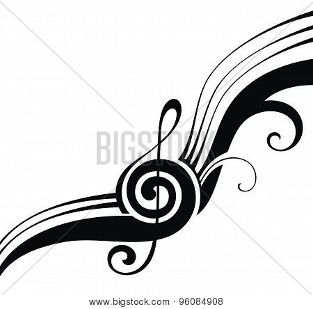 Illustration of the symbols of music on a white background
