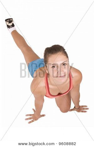 Ragazza facendo Excersises Fitness