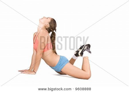 Ragazza facendo Excersises Fitness