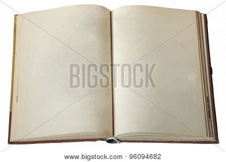 blank open book on white background, vector
