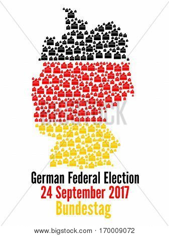 German federal election 2017 with a white background