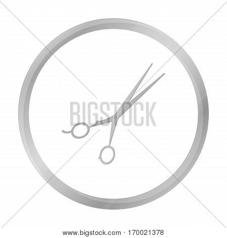 Hair-cutting shears icon in monochrome style isolated on white background. Hairdressery symbol vector illustration.