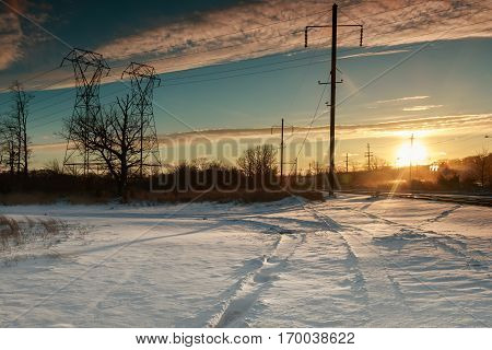 Winter sunset over the Winter sun sunset home